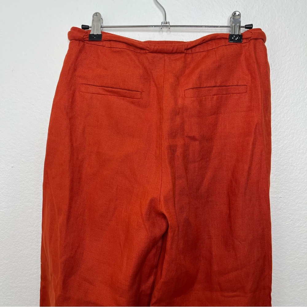 Reformation Avery Pant In Blood Orange Wide Leg Linen Size 2 - Picture 7 of 8